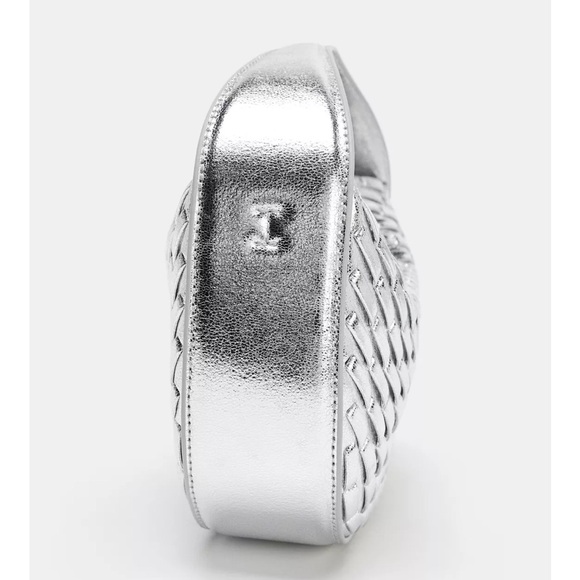 Zara NWT Silver Woven Women's Bag - Picture 4 of 5